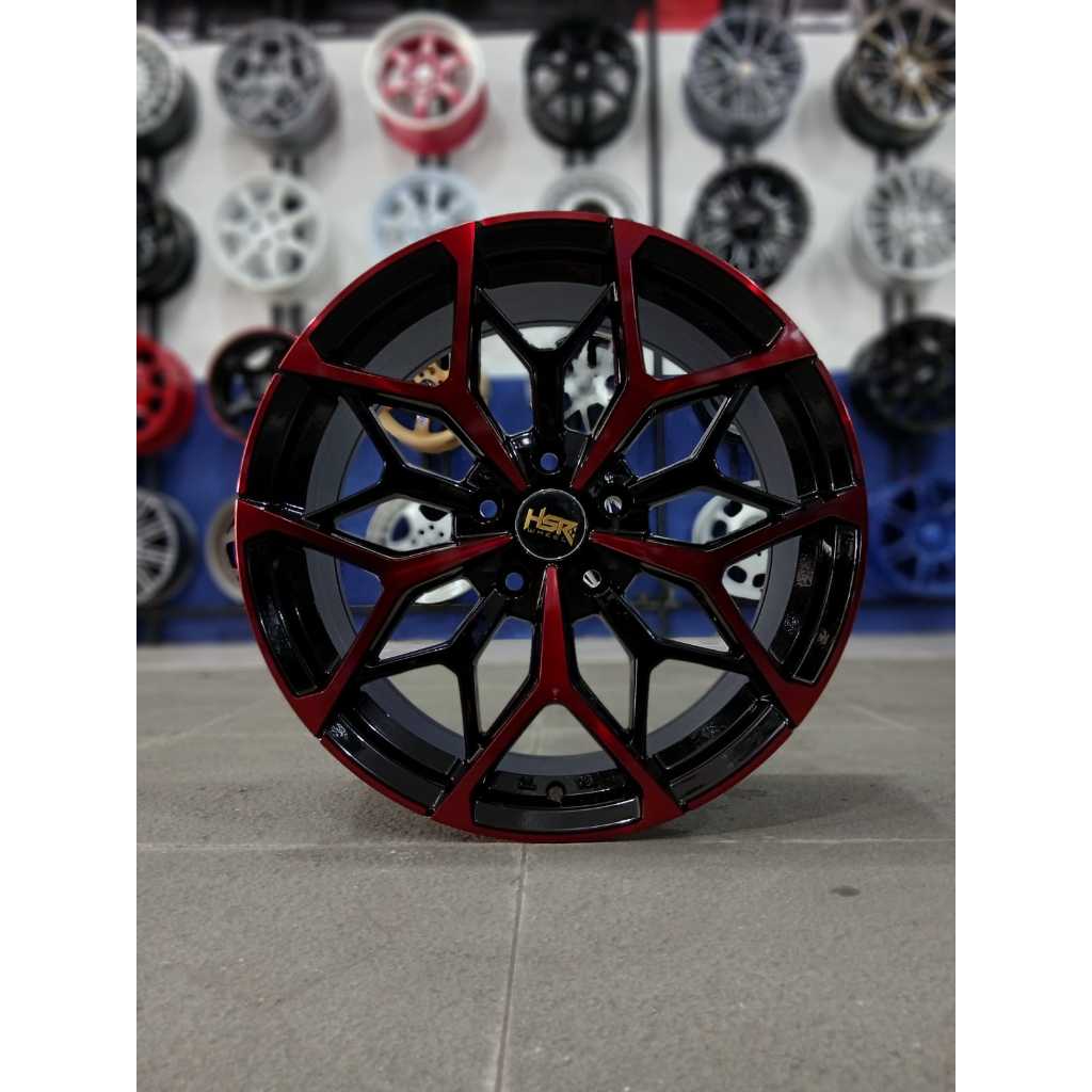 VELG RACING VELG MOBIL HSR MYTH01 RING 18 LEBAR 8 LUBANG 5X114 ET 45 WARNA HITAM MERAH