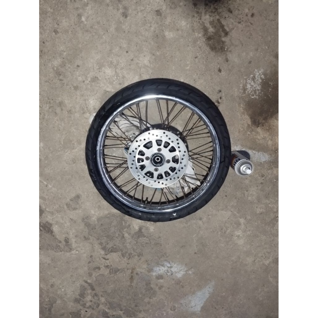 velg/pelek jari jari bagian depan motor Vega new ZR Jupiter+ ban tinggal pakai original copotan moto