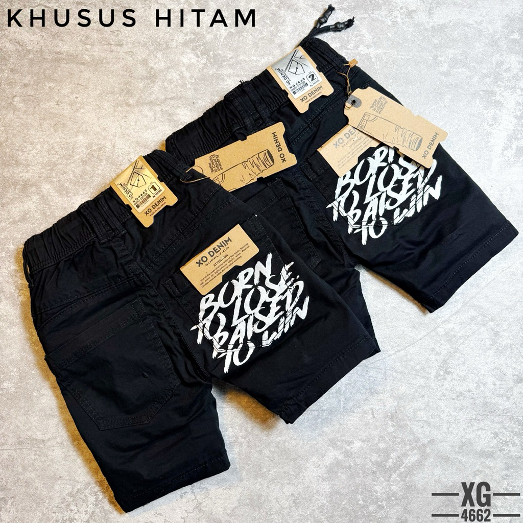 JKT KIDS CHOICE 4-12 Tahun Celana Pendek Chinos Khusus HITAM ByXO Denim Celana Anak Laki-Laki