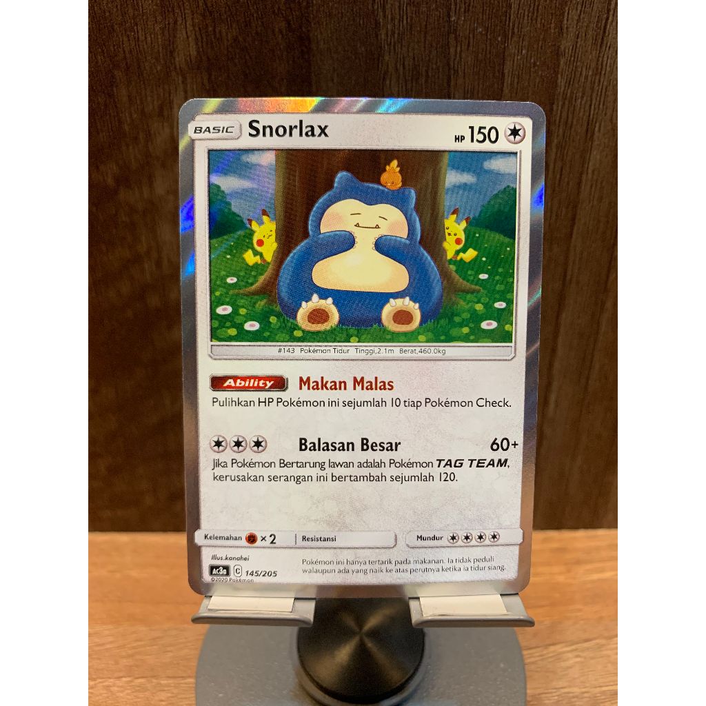 Pokemon TCG Kartu "Snorlax 145/205" Snorlax bobo pikachu Versi Indonesia rare item ORI