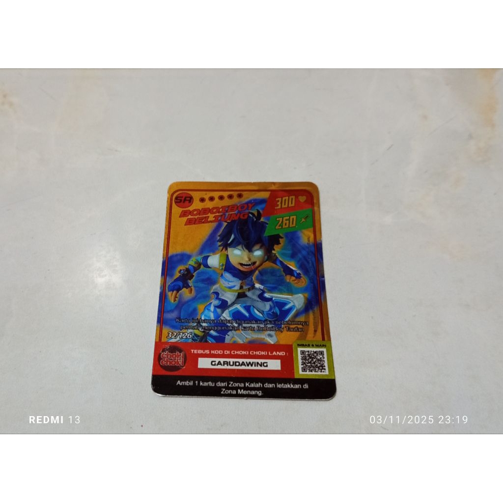 kartu Boboiboy SR beliung Premium