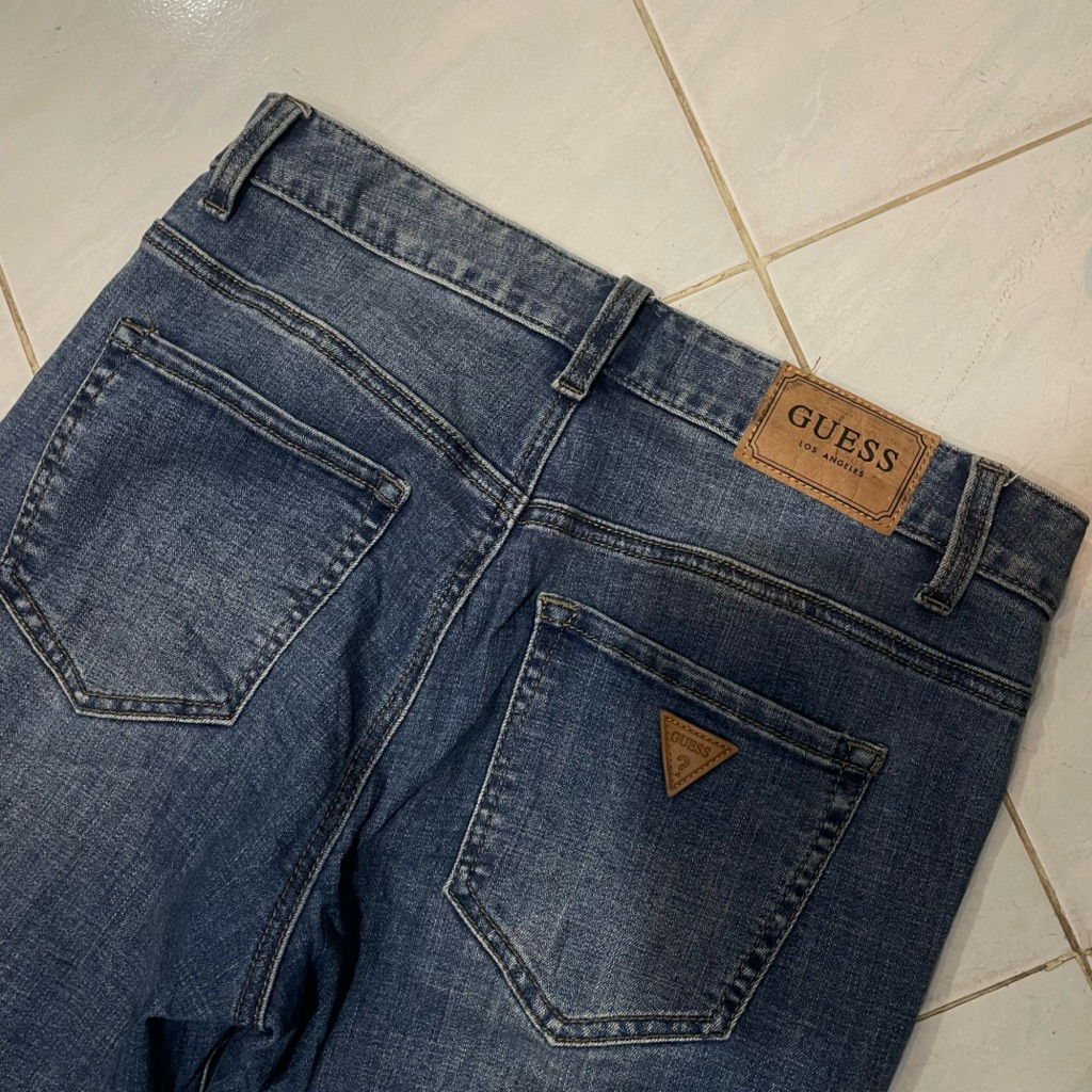 CEK DEKSRIPSI SEBELUM CO Celana Panjang Jeans Denim Pria Cowok Brand Gu*ss Slim Fit Original Second 