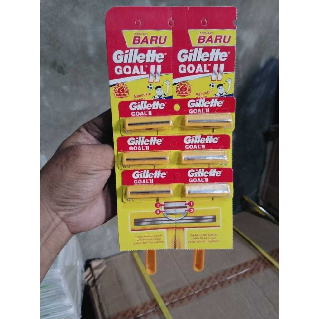 COD Gilette Goal kuning II cukur jenggot " Termurah" per 6 pcs