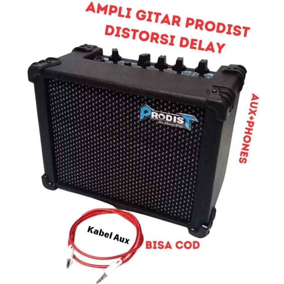 Ampli Gitar Mini Delay Distorsi-Ampli Gitar Mini Delay Distorsi 4inch Sudah Ada Distorsi Delay Aux+P