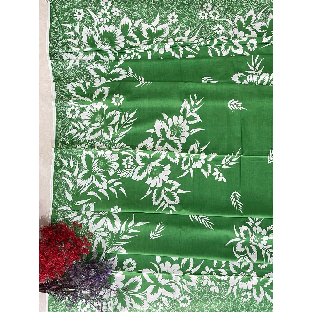kain batik katun halus motif lukis bunga