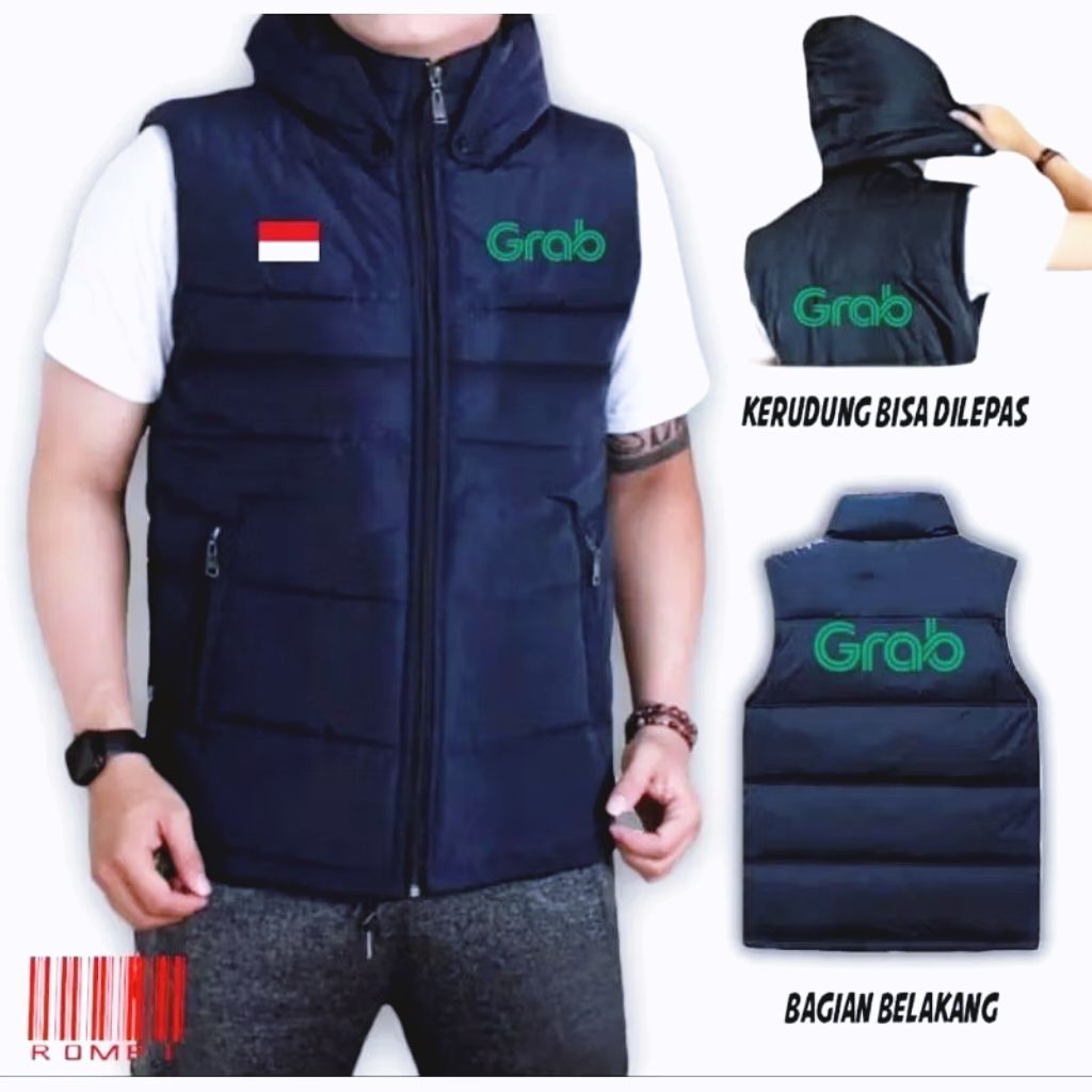 FASHIM_Rompi Parasut Bolak-balik Driver Grab Outwear Mat Taslan Unisex