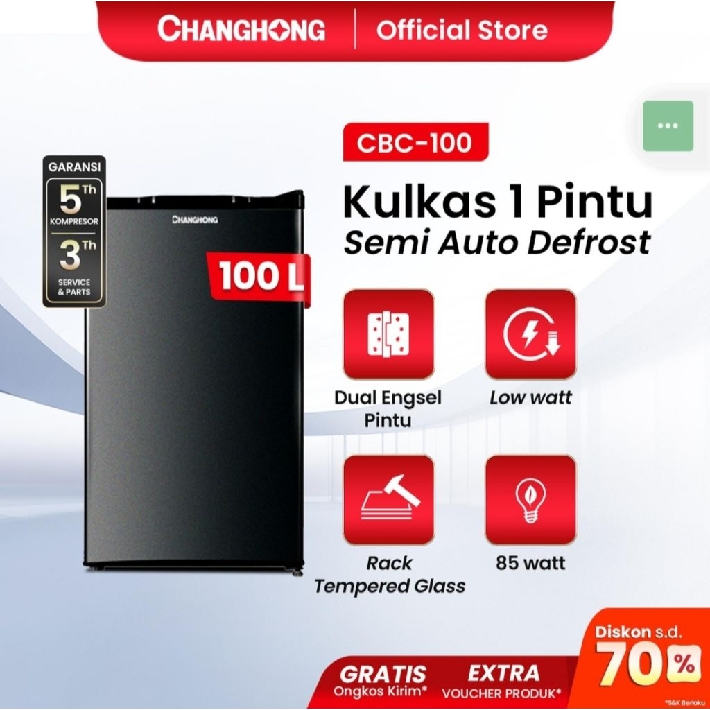 kulkas Changhong Mini CBC 100 / Changhong cbc100 low watt