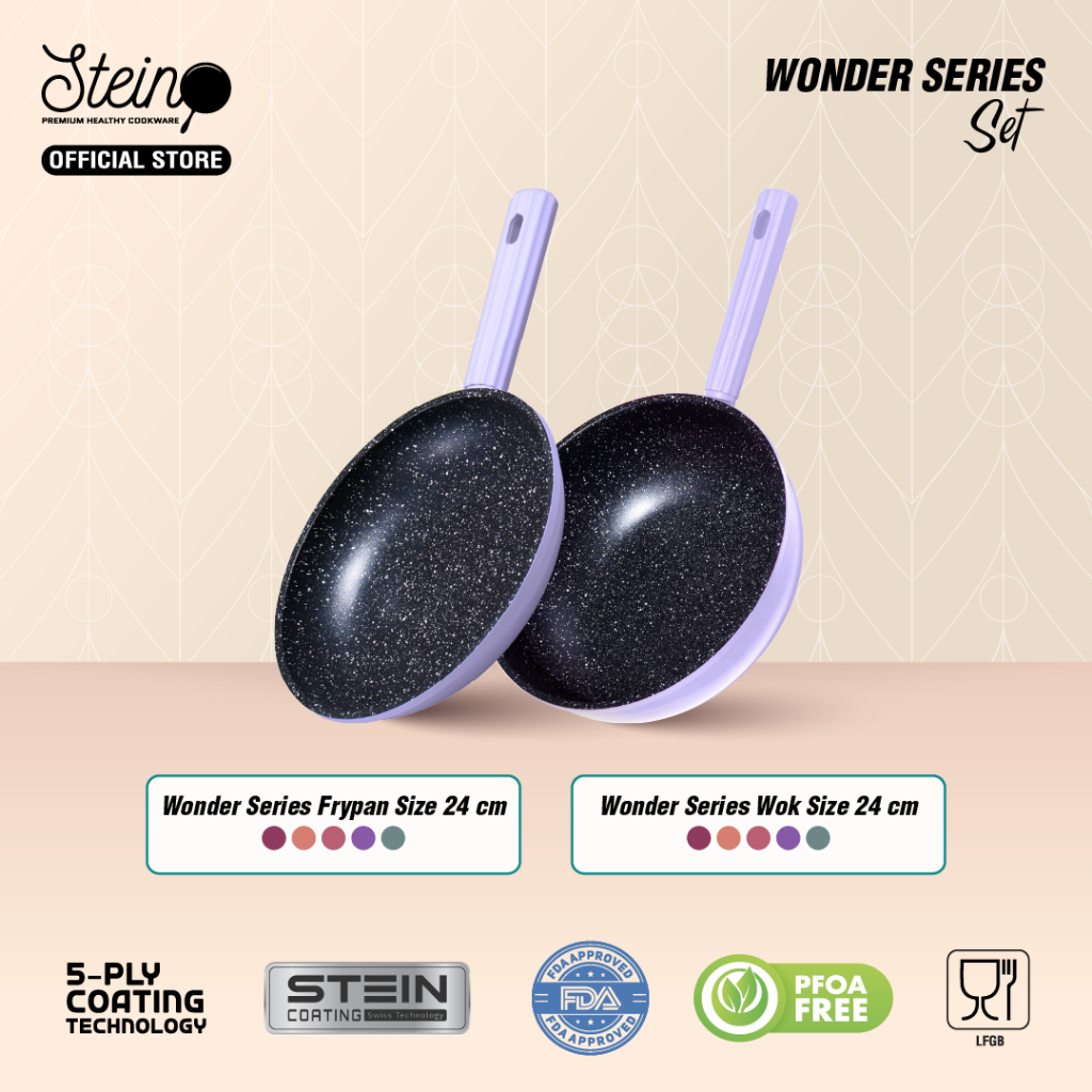 STEIN WONDER SERIES SET 2PCS | Panci Set Wok Pan 24cm & Fry Pan 24cm