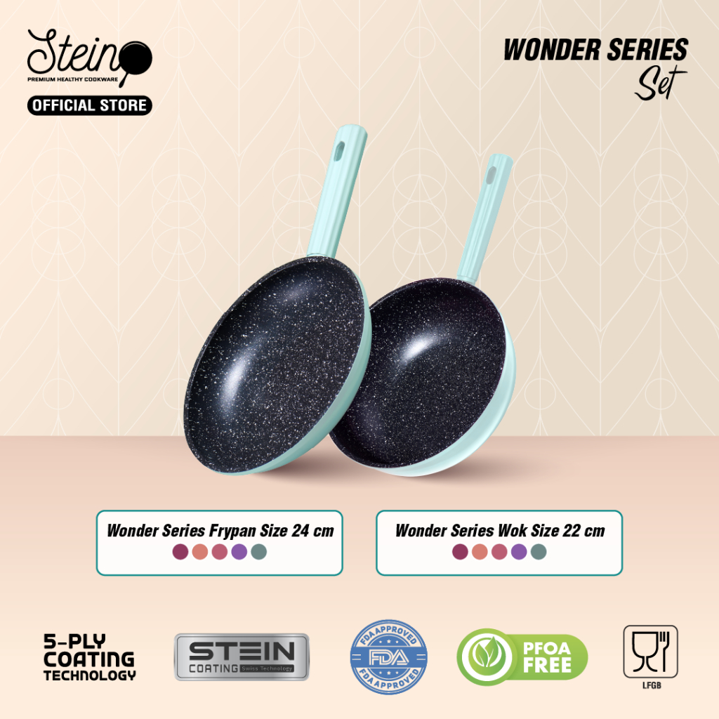 STEIN WONDER SERIES SET 2PCS | Panci Set Wok Pan 22cm & Fry Pan 24cm