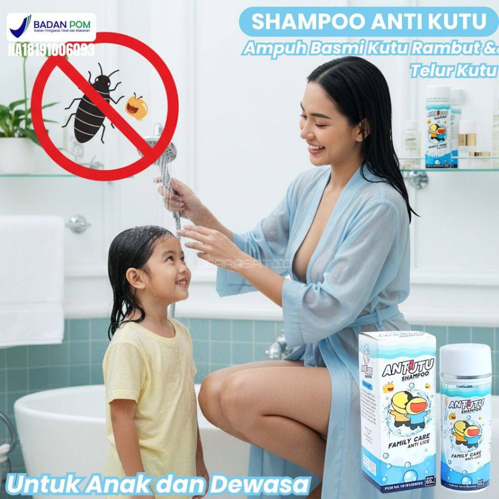 Sampo kutu Antutu Pembasmi Telur kutu Rambut Efektif Membasmi Kutu hingga Tuntas Aman BPOM Untuk Ana