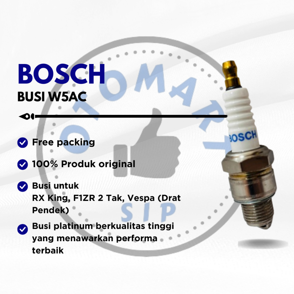 10 PCS Busi BOSCH W5AC untuk motor RX King F1ZR 2 Tak Vespa drat pendek (BP7HS)