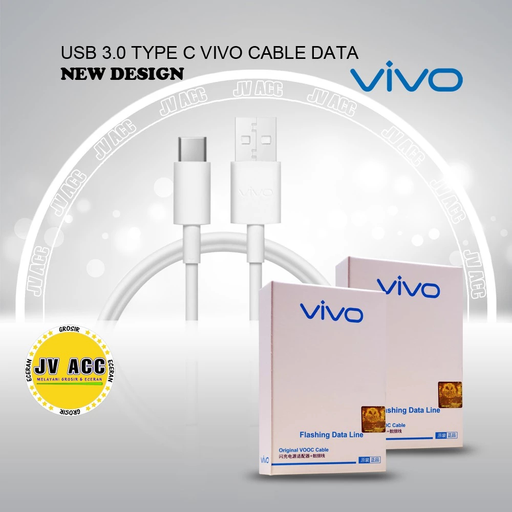 USB 3.0 TYPE C VIVO KABEL DATA VIVO ORIGINAL NEW DESIGN & KABEL DATA VIVO Y12 Y15 Y21 ORIGINAL MICRO