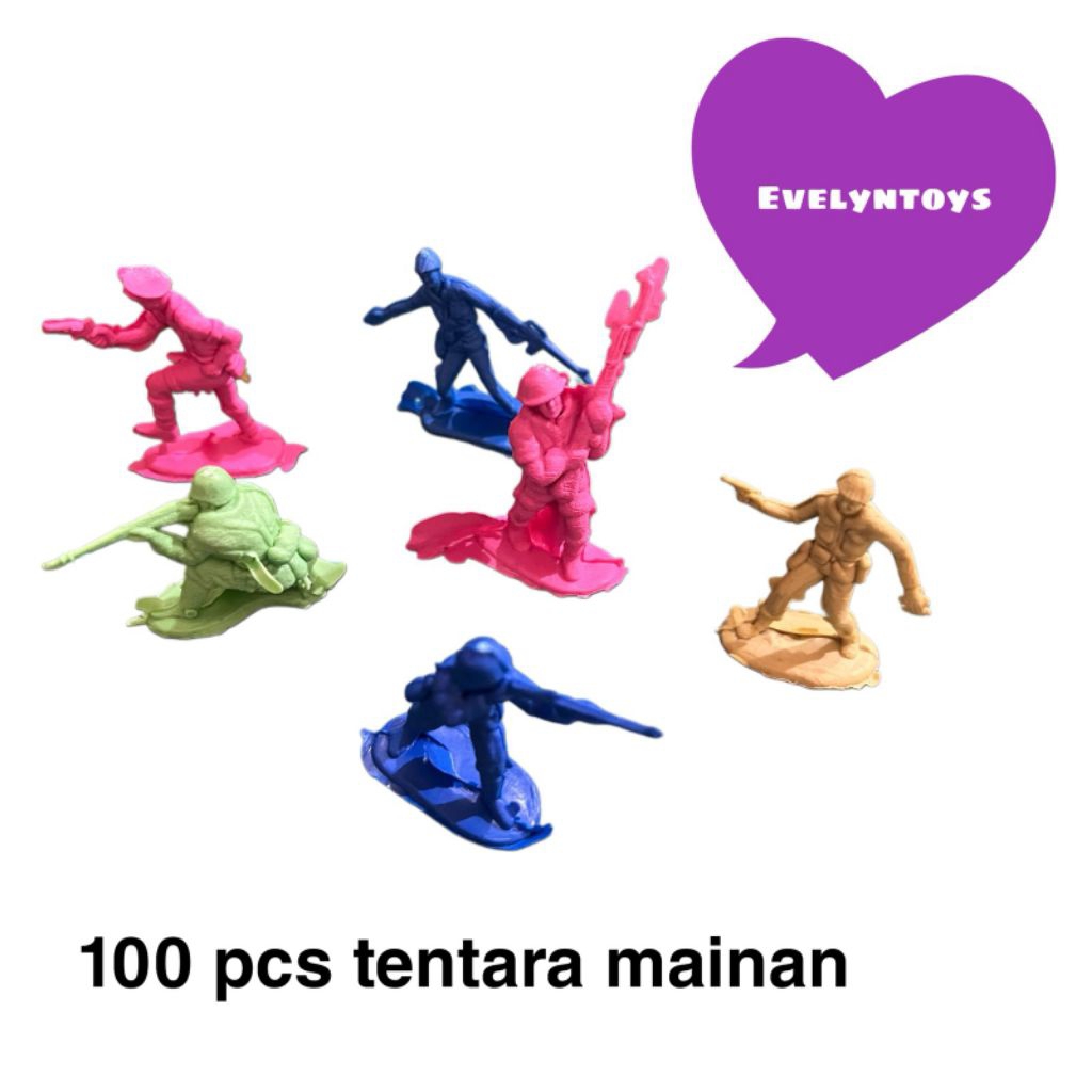 Mainan tentara plastik isi 100 pcs/ mainan jadul/mainan anak/ mainan edukasi