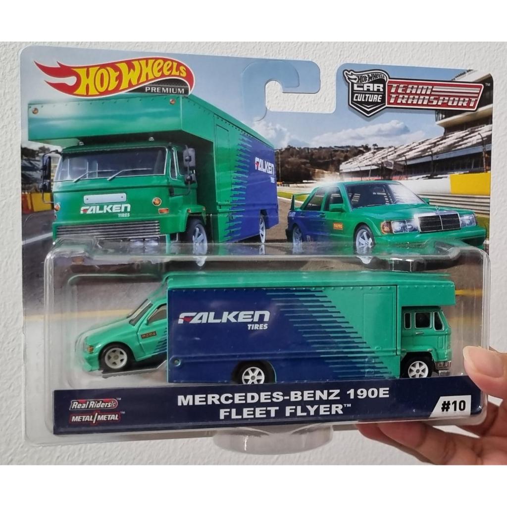 hot wheels team transport mercedes benz 190e fleet flyer falken