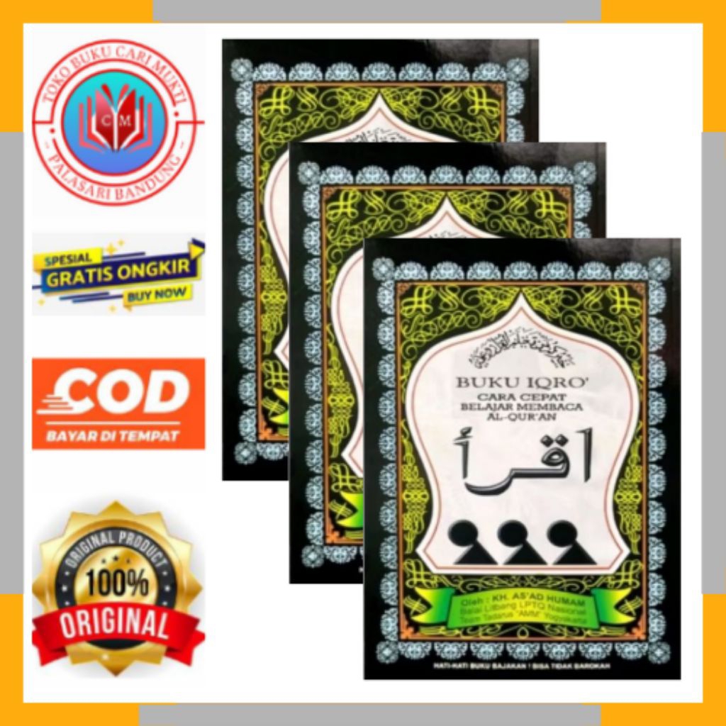 BUKU IQRO UKURAN BESAR MEMUAT IQRO 1 SAMPAI 6 BUKU ORIGINAL