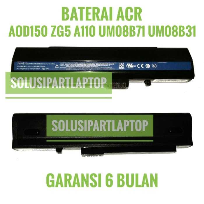 ORIGINAL BATERAI ACER UM08B31 UM08B71 AOD150 ZG5 A110 BLACK