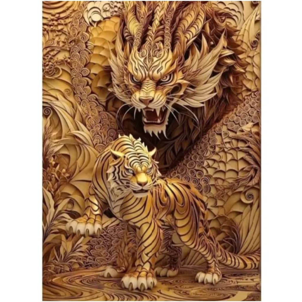 stiker 3D harimau gold keren, size 35 x 15 cm, stiker print sudah cutting, anti air