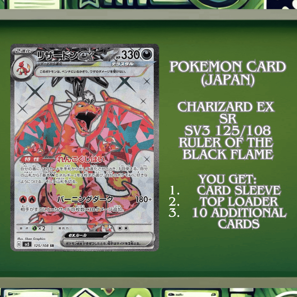 Kartu Pokemon TCG Charizard ex Ruler of The Black Flame sv3 125/108 Super Rare (SR) Japan
