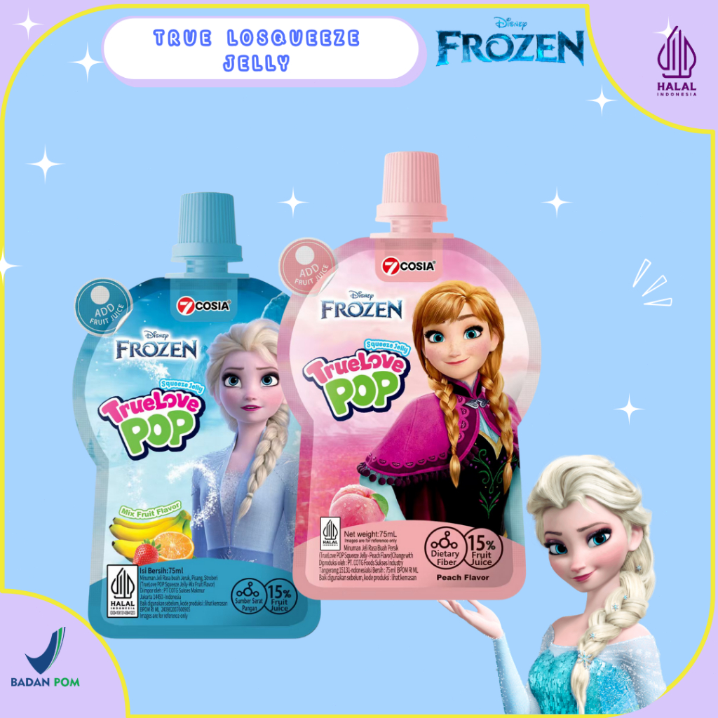 7COSIA Disney Frozen Squeeze Jelly Yogurt Minuman Jelly Yougurt True Love Pop Enak Rasa Buah Asli