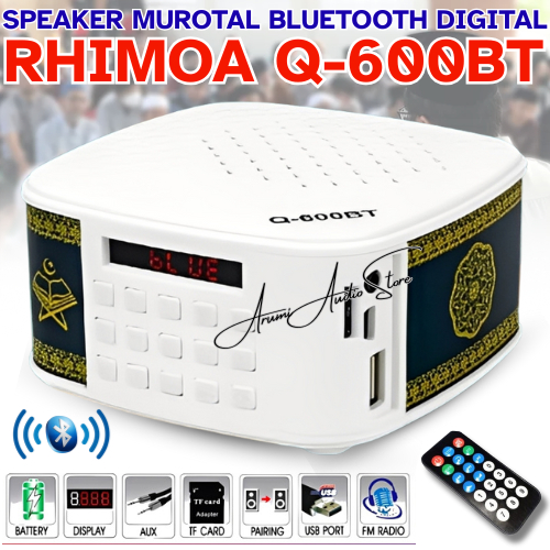 Speaker Bluetooth Multifungsi Rhimoa Type Q-600bt With Usb Slot/Sd Card Fm Radio Battery 500mah