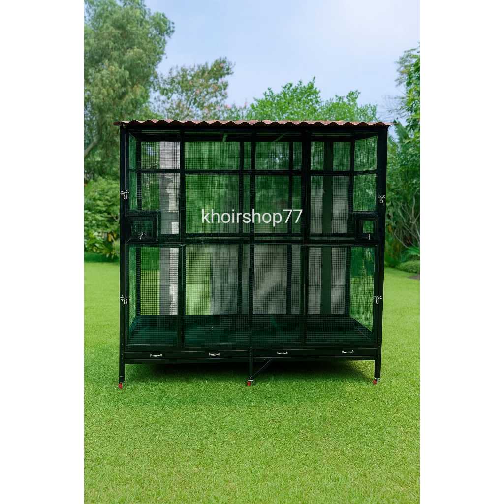 Kandang Aviary Minimalis Burung Murai, Lovebird, Kenari DLL - P 160 cm x T 2 m x L 70 cm