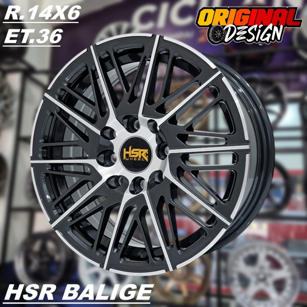 Velg HSR BALIGE R14 Lubang 4 Mobil JAZZ, SOLUNA, DATSUN, Ring 14