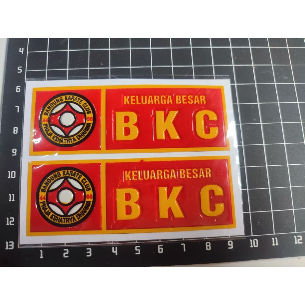 Stiker Embos Plat No. Motor / Mobil Bandung Karate Club 1 Pasang