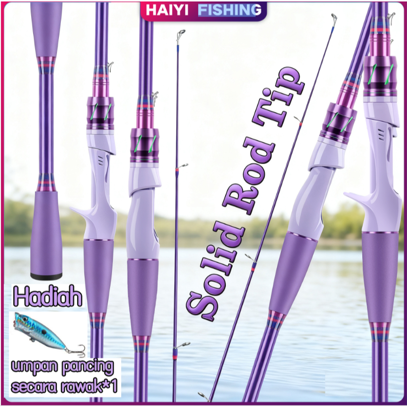 HAIYI FISHING Outdoor Profesional Joran Karbon Kepadatan Tinggi Ultra Ringan UL (2-6 pon) Tipe Spinn