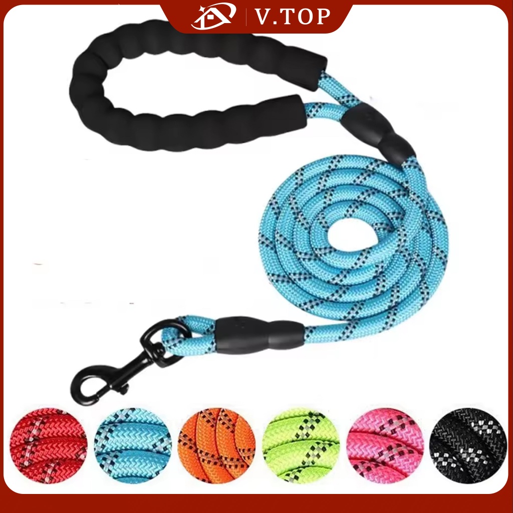 V.TOP Reflektif Dog Leash Tali 1.5m Tuntun Harness Kekang Harnes Anjing Kucing Besar Kecil Rompi Her