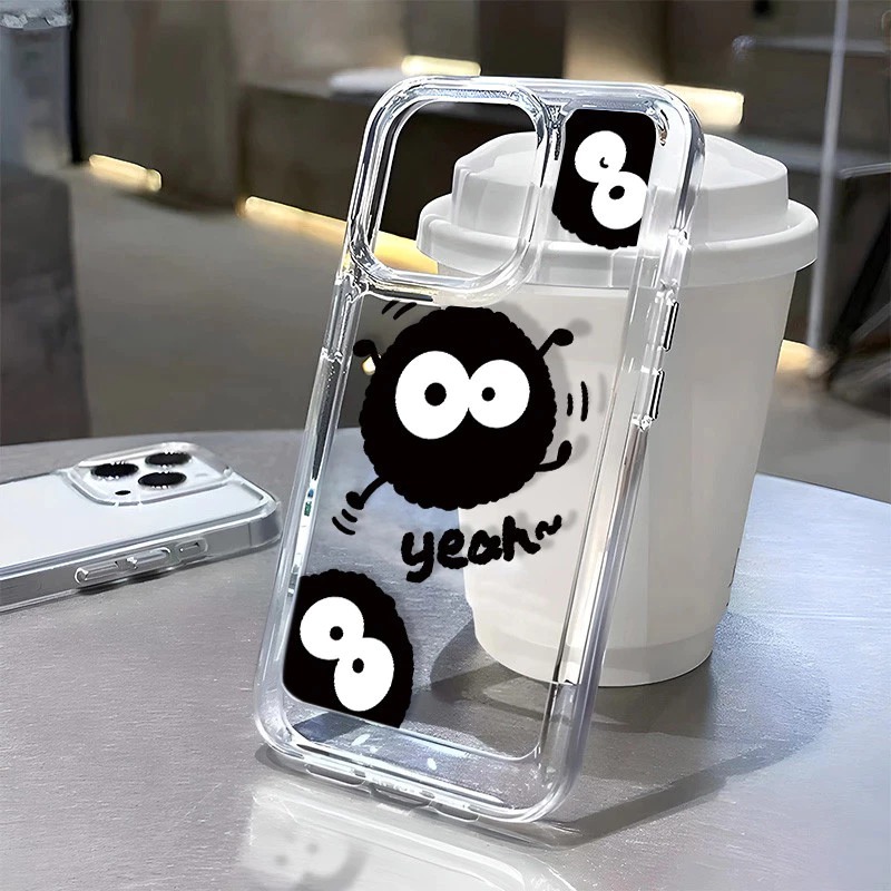 Casing transparan Lucu Space Bola Arang Clear case untuk Realme C21 C21Y C25Y C30 C31 C35 B068