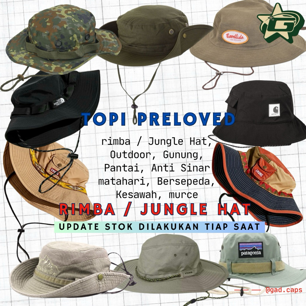 [MURCE] TOPI RIMBA JUNGLEHAT, GUNUNG, OUTDOOR PRELOVED