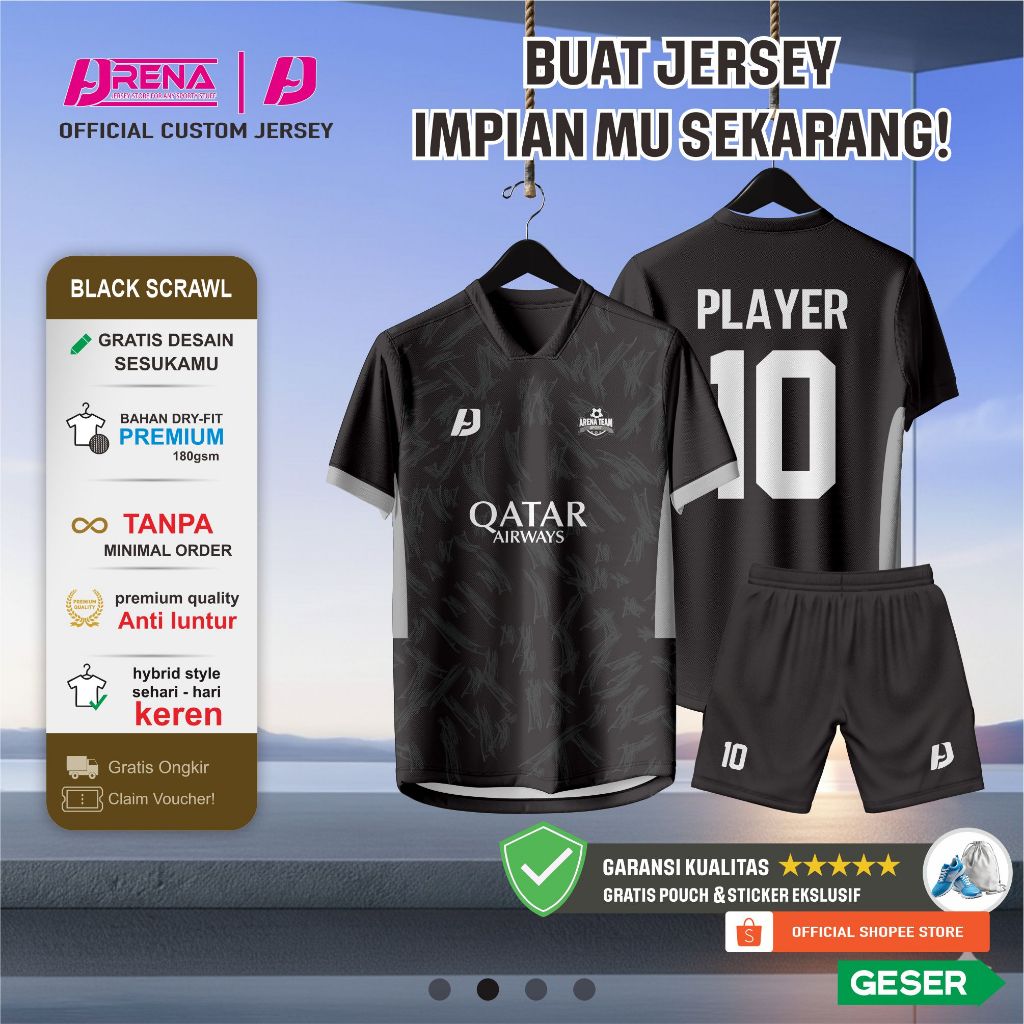 Jersey Futsal Baju Bola Baju Futsal Printing Baju Anak laki - laki Custom Desain ( Bisa Satuan )