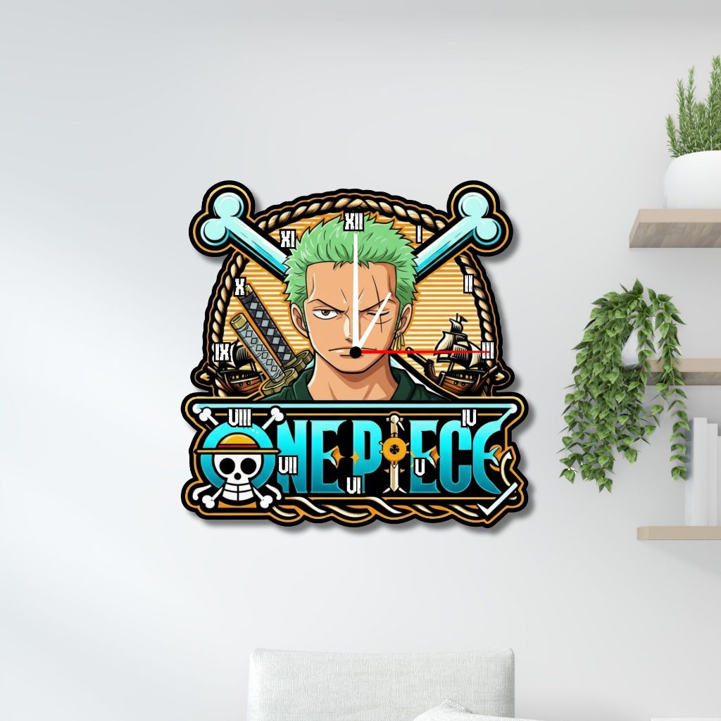 Jam Dinding Ukir One Piece 2 – Desain Eksklusif Karakter Bajak Laut