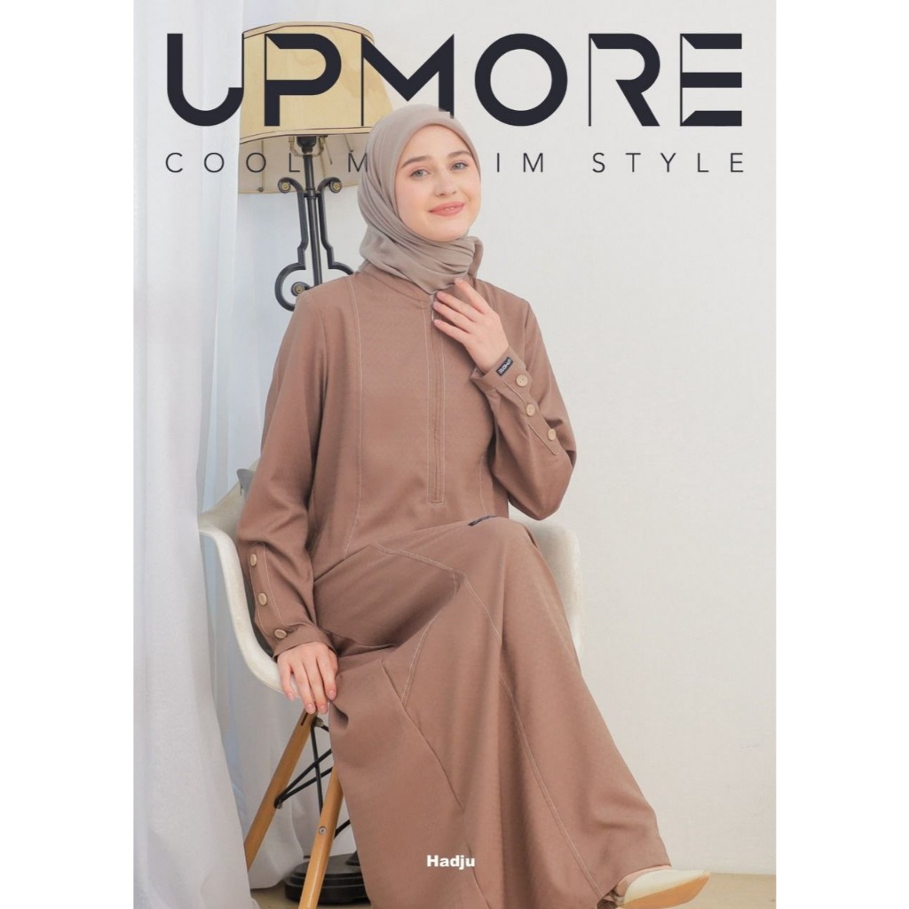 UPMORE | GAMIS UPMORE | Gamis Hadju | Hadju Brown Mocha Dress Muslimah | Gamis Upmore / ORI 100% UPM