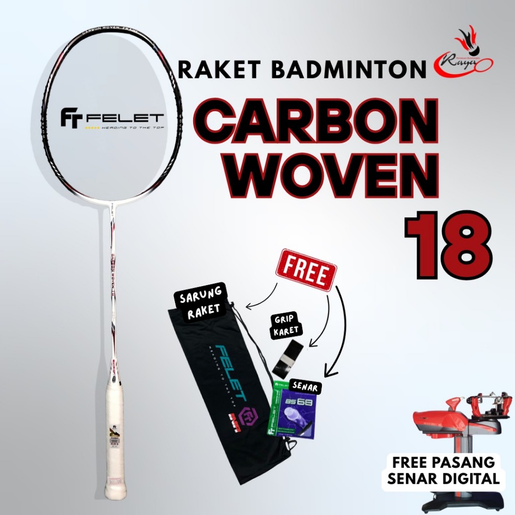 Raket Badminton Felet - Carbon Woven 18 Original