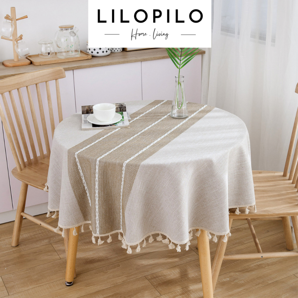 Taplak Alas Meja Makan Bundar Meja Makan Bulat Bahan Kain / Round Tablecloth