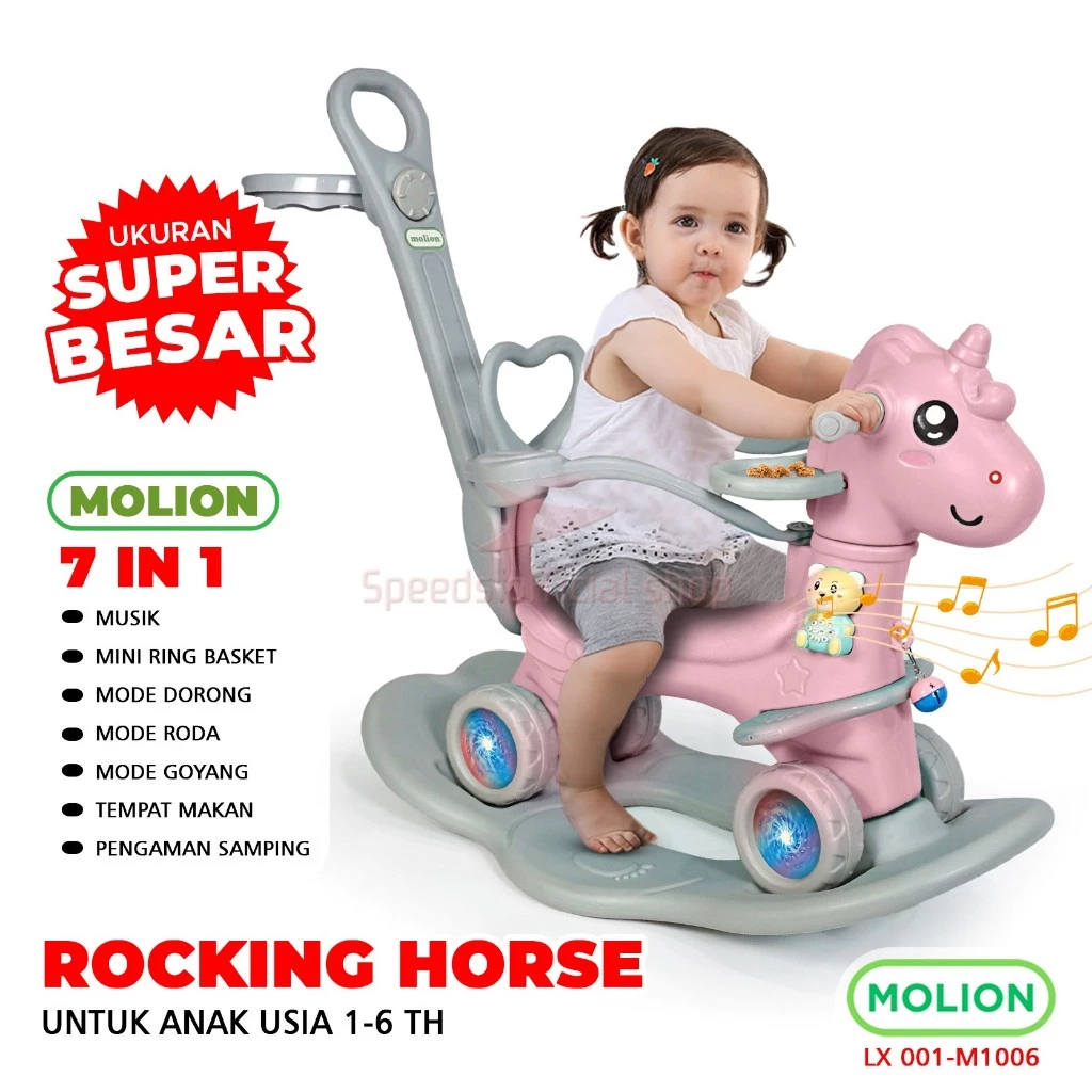 MAINAN KUDA-KUDAAN ANAK 3 IN 1 // MAINAN KUDA-KUDAAN MOLION M-1006