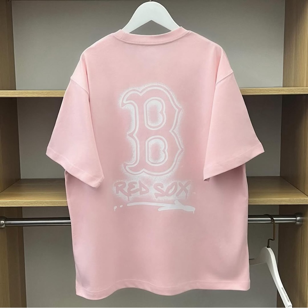 Kaos New Era Boston Red Sox Baby Pink Tee Import Full Cotton 20s Super Premium Tebal High Quality No