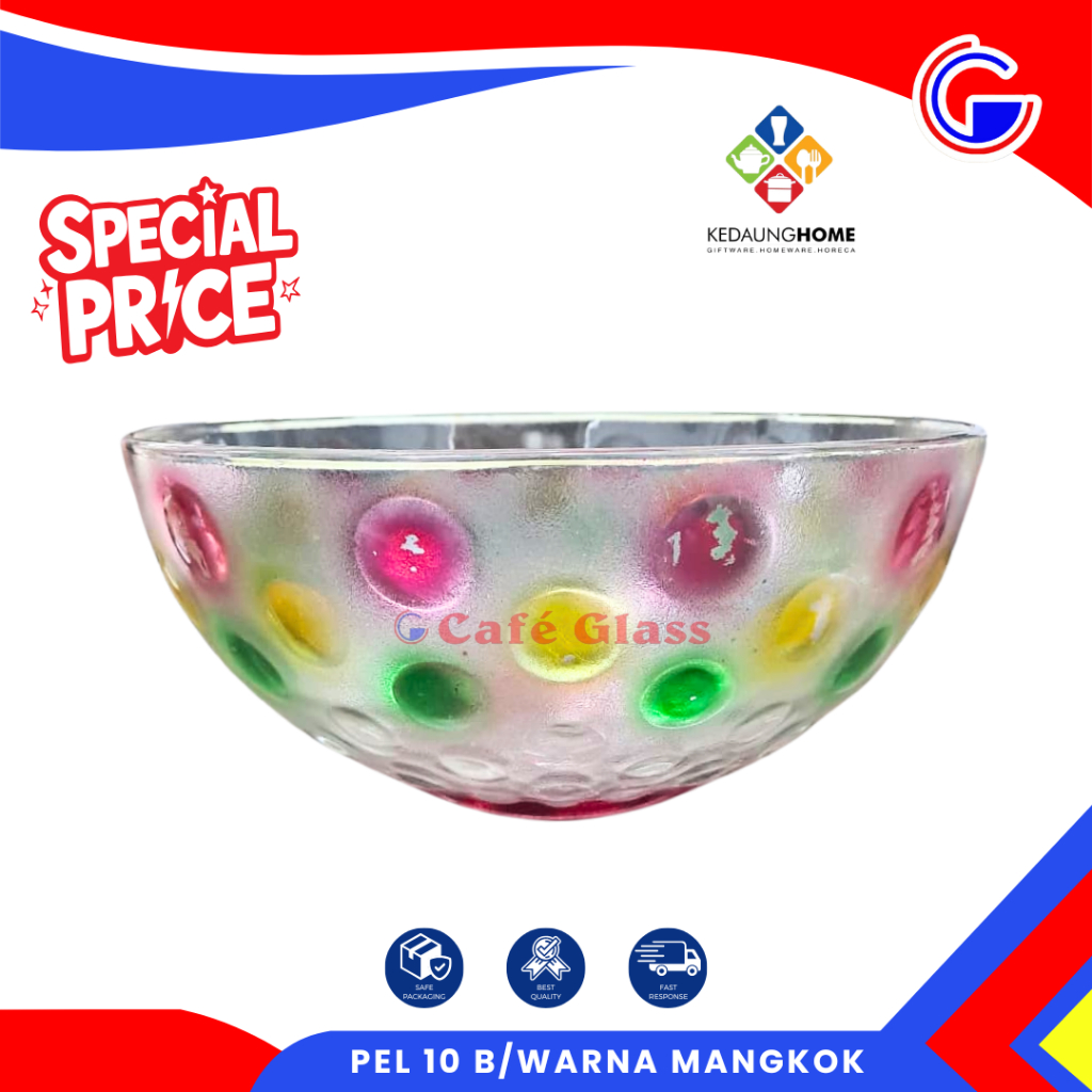 MANGKOK ES BUAH | MANGKOK KACA JUMBO | PEL-10B MANGKOK WARNA PELANGI (DEFFECT)
