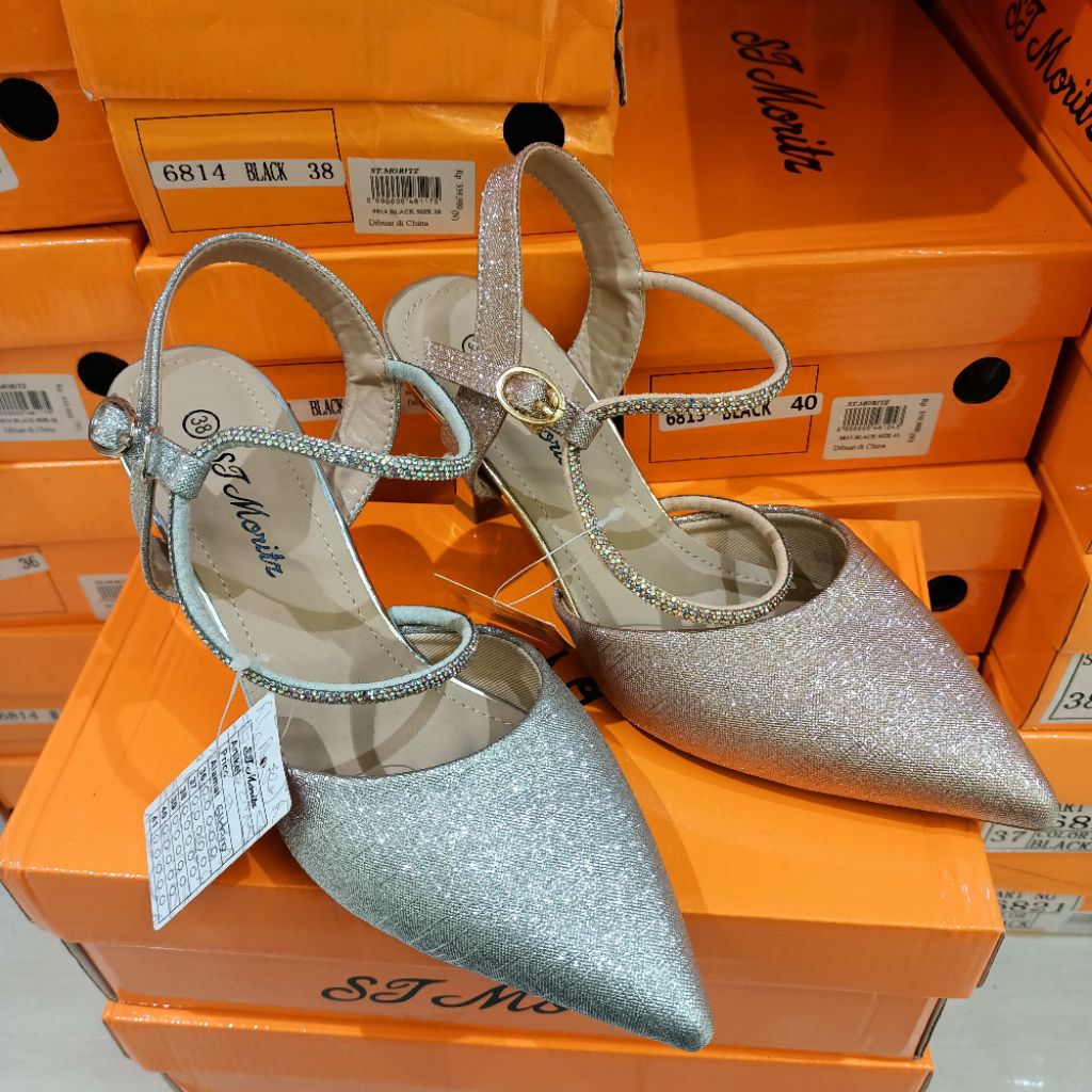 sepatu wanita mules heels 8cm ST.MORITZ original