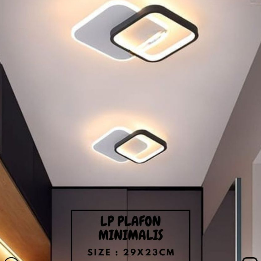 Lampu Hias Plafon Minimalis Kotak Hitam