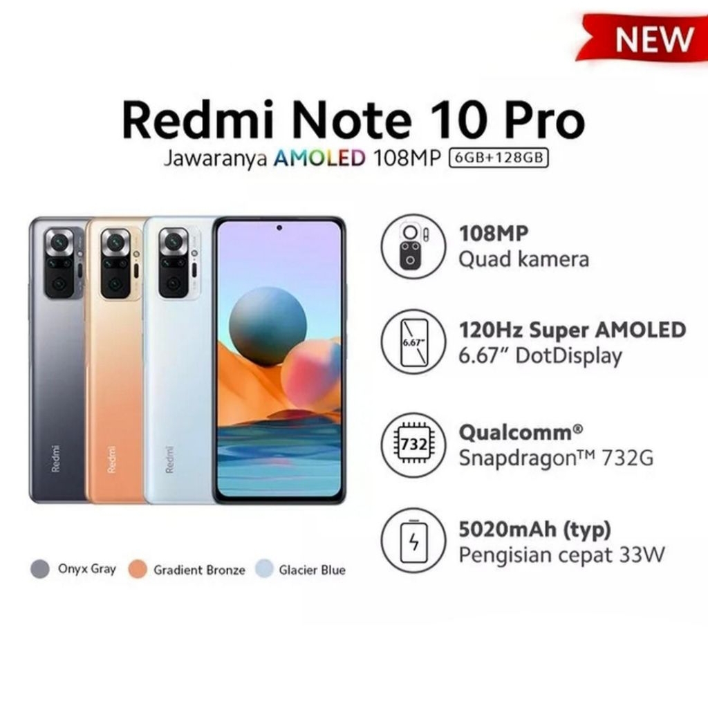 HP XIAOME REDMI NOTE 10 PRO 6/128GB GARANSI RESMI XIAOME REDMI NOTE 10 PRO 6/128GB GARANSI RESMI