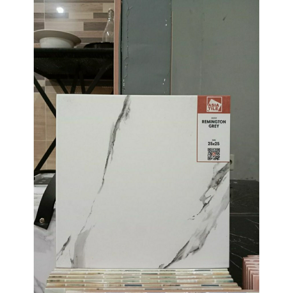 25x25 ASIA TILE KERAMIK LANTAI KAMAR MANDI KASAR WARNA PUTIH GRANIT