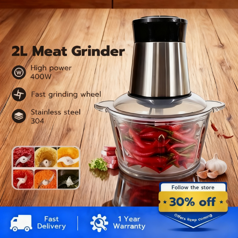 KINO Philips Chopper Daging Dan Bumbu Original Blender Bumbu Dapur-Penggiling Daging 2L