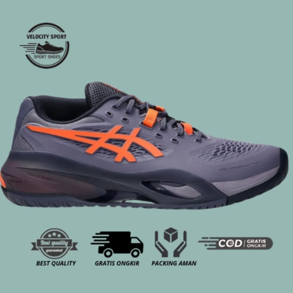 Sepatu Tenis/Padel Asics Gel Resolution X Greyish Purple/Nova Orange