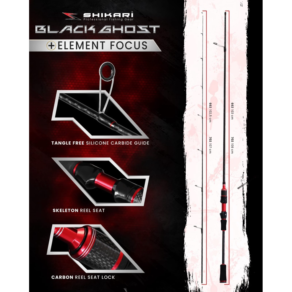 joran shikari black ghost ultralight 2-6 lbs top carbon solid