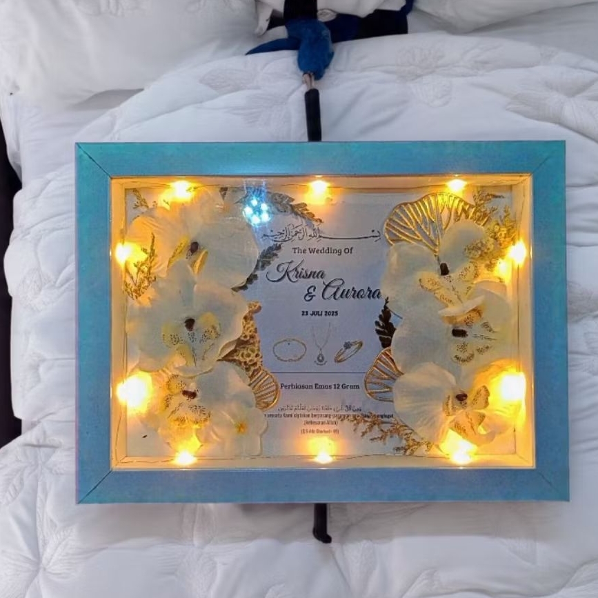 Frame Mahar Pernikahan 3D /Kado Pernikahan Figura Mahar