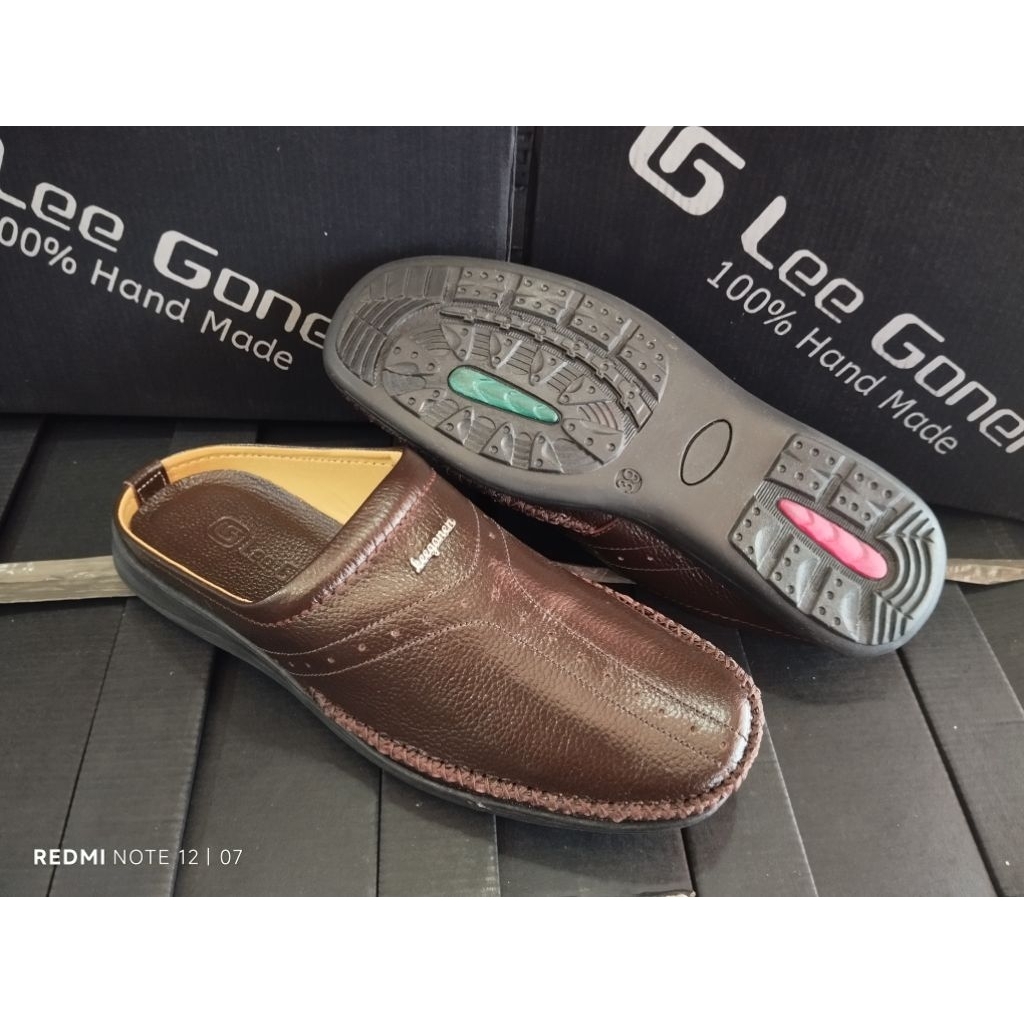 sepatu sendal bustong kulit asli merk lee gonen 01