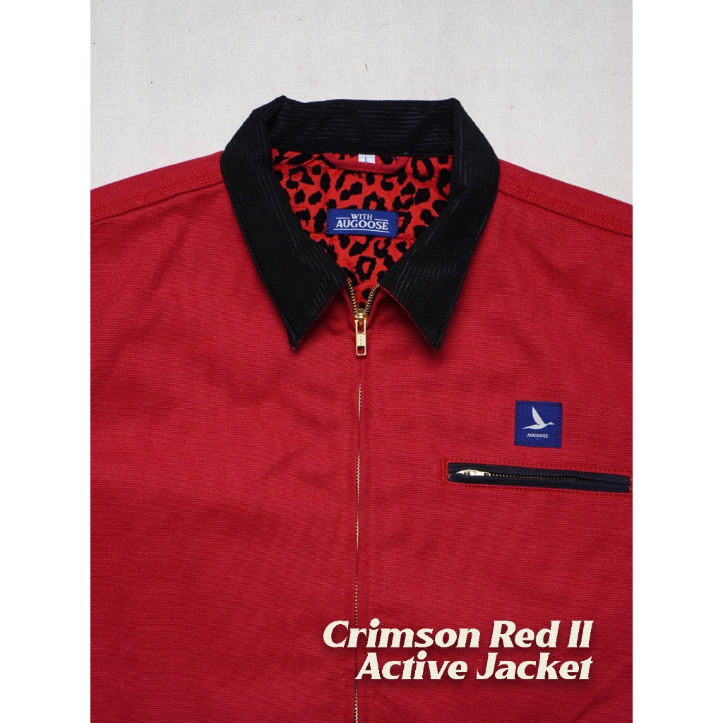 Augoose Active Jacket Crimson Red II Duck Canvas
