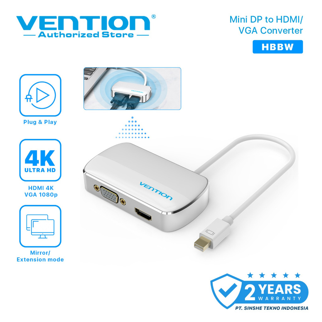 Vention Converter Mini DP Thunderbolt to HDMI/VGA Premium HBB